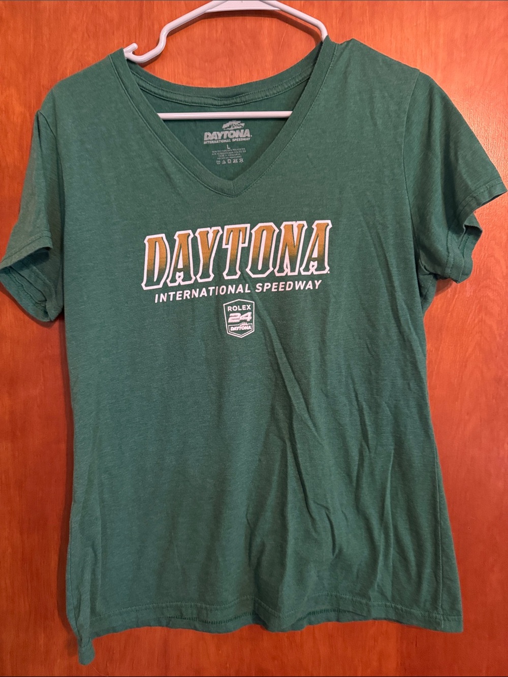 Daytona Speedway IMSA Rolex 24 Race Green V-Neck Women's Tee